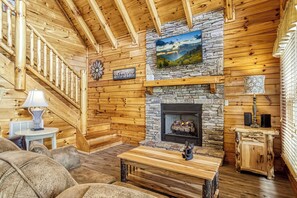 Smart TV, fireplace, video games