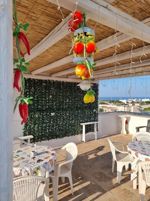 Deluxe Apartment, Sea View | Terrace/patio