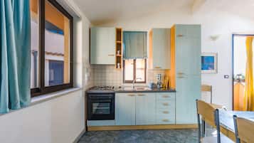 Fridge, oven, stovetop, electric kettle