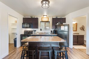 Microwave, oven, stovetop, dishwasher