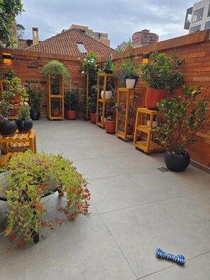 Terrace/patio - 2-bedroom Urban Garden Sanctuary in best neighborhood in Cuenca (Cuenca)