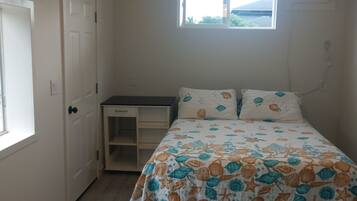 Desk, free WiFi, bed sheets