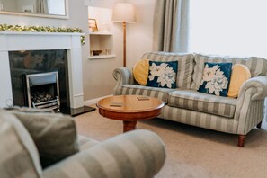 TV, fireplace - Charming St Davids Cottage with Cathedral Views (St Davids)