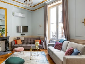 Apartment, City View | Living area | Offices - Merveil Luxury Suites AboukirI-II-III-IV (Paris)