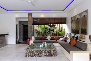 Villa, Private Bathroom, Poolside | Living area