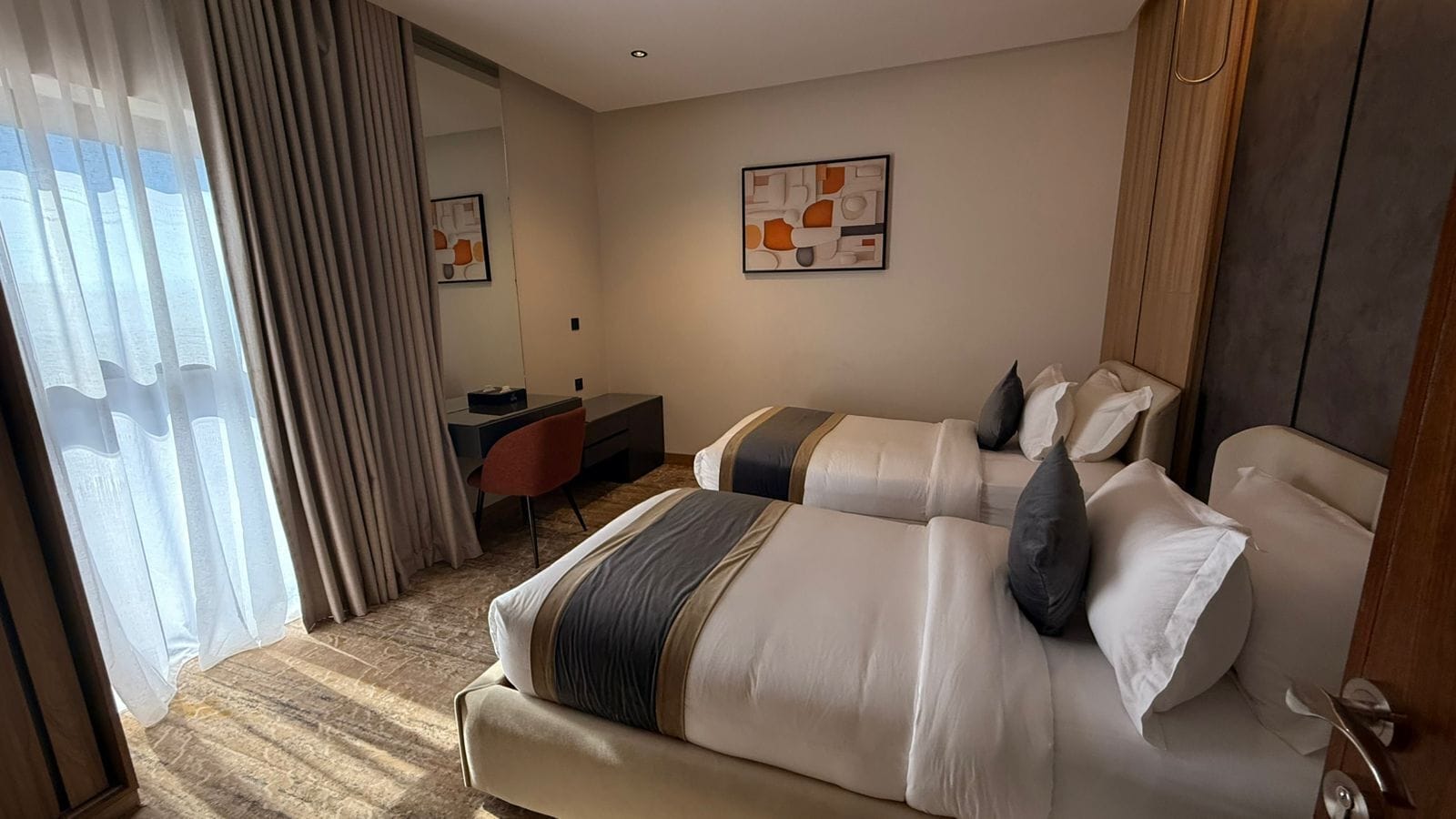 Desk, laptop workspace, soundproofing, iron/ironing board