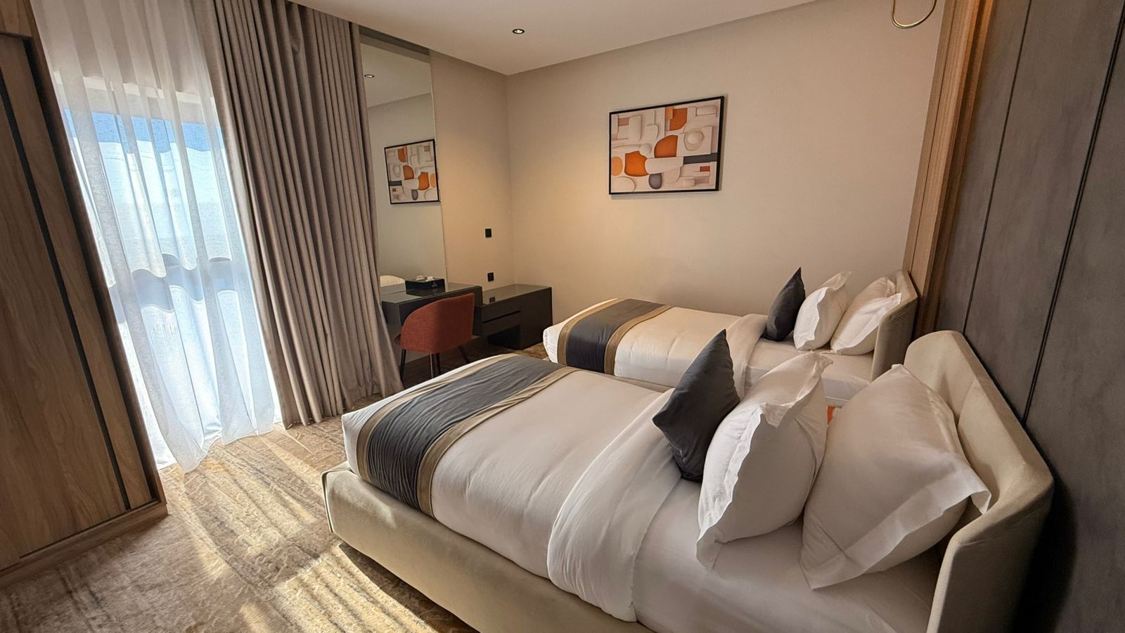 Desk, laptop workspace, soundproofing, iron/ironing board