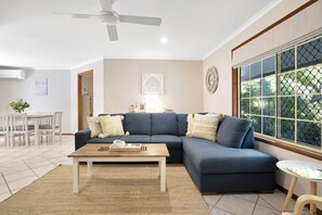 Smart TV, DVD player, books, computer monitors