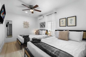 Iron/ironing board, travel crib, WiFi, bed sheets