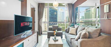อพาร์ทเมนท์, 3 ห้องนอน, วิวเมือง | บริเวณนั่งเล่น