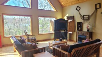 Smart TV, fireplace, video games