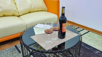 Basic Apartment | Living area | 40-inch flat-screen TV with cable channels