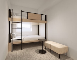 Kamar Standar, Bebas Asap Rokok (Twin Double Bunk Beds) | Selimut bulu angsa, brankas, tirai kedap cahaya, dan Wi-Fi gratis