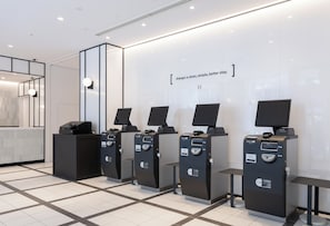 Check-in/check-out kiosk