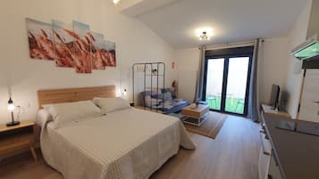 Studio, uitzicht op binnenplaats, op benedenverdieping | Een strijkplank/strijkijzer, gratis wifi