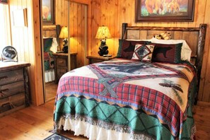 Signature Cabin, 2 Bedrooms, Patio | Individually decorated, individually furnished, free WiFi, bed sheets - Village Hideaway with Fire Pit (Big Bear Lake)