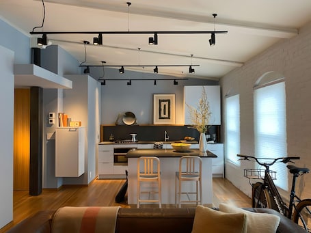 Interior. Button's Modern Luxury Walkup Downtown Northampton
