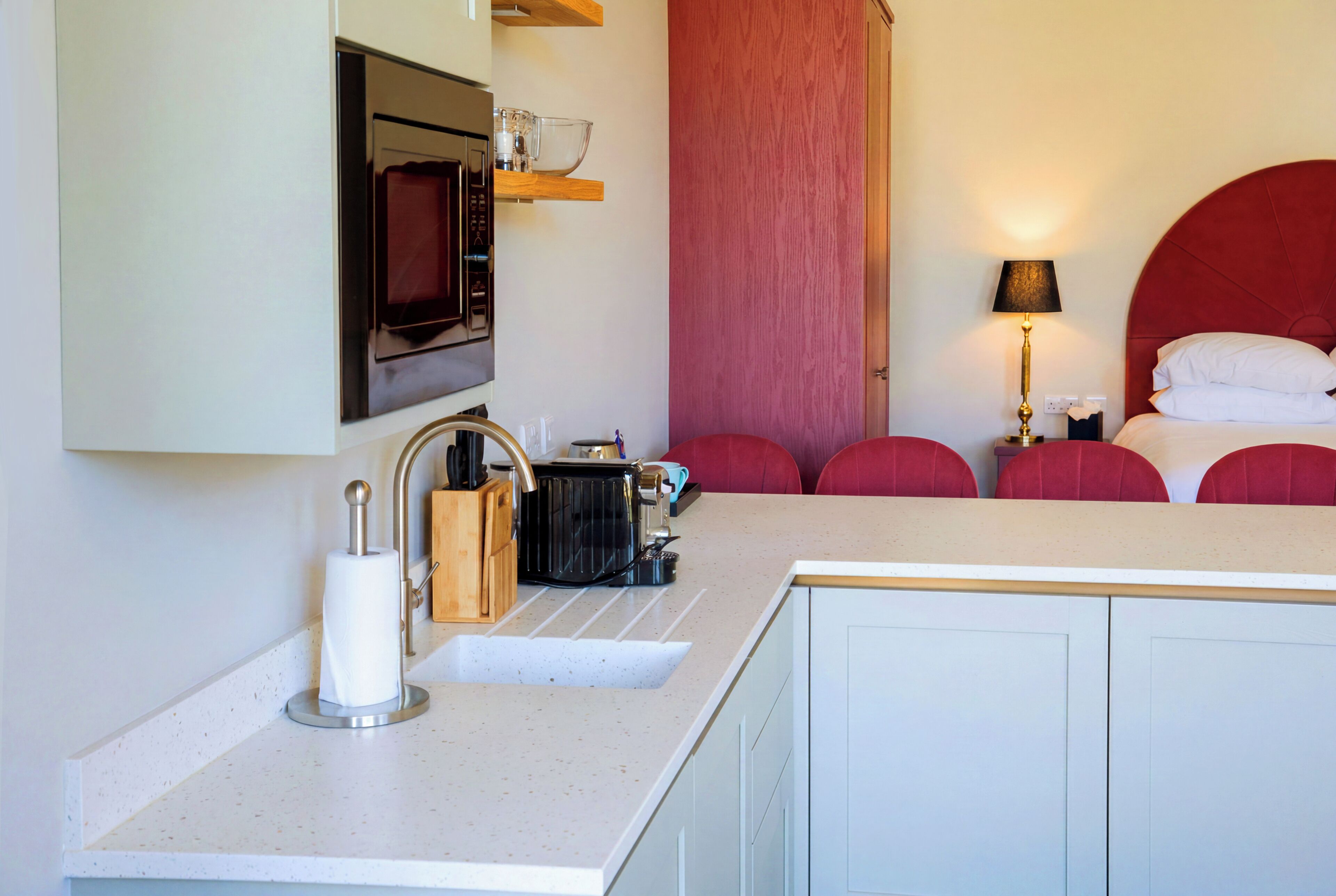 Deluxe Studio, Kitchenette, Garden View | Private kitchen | Fridge, microwave, espresso maker, electric kettle