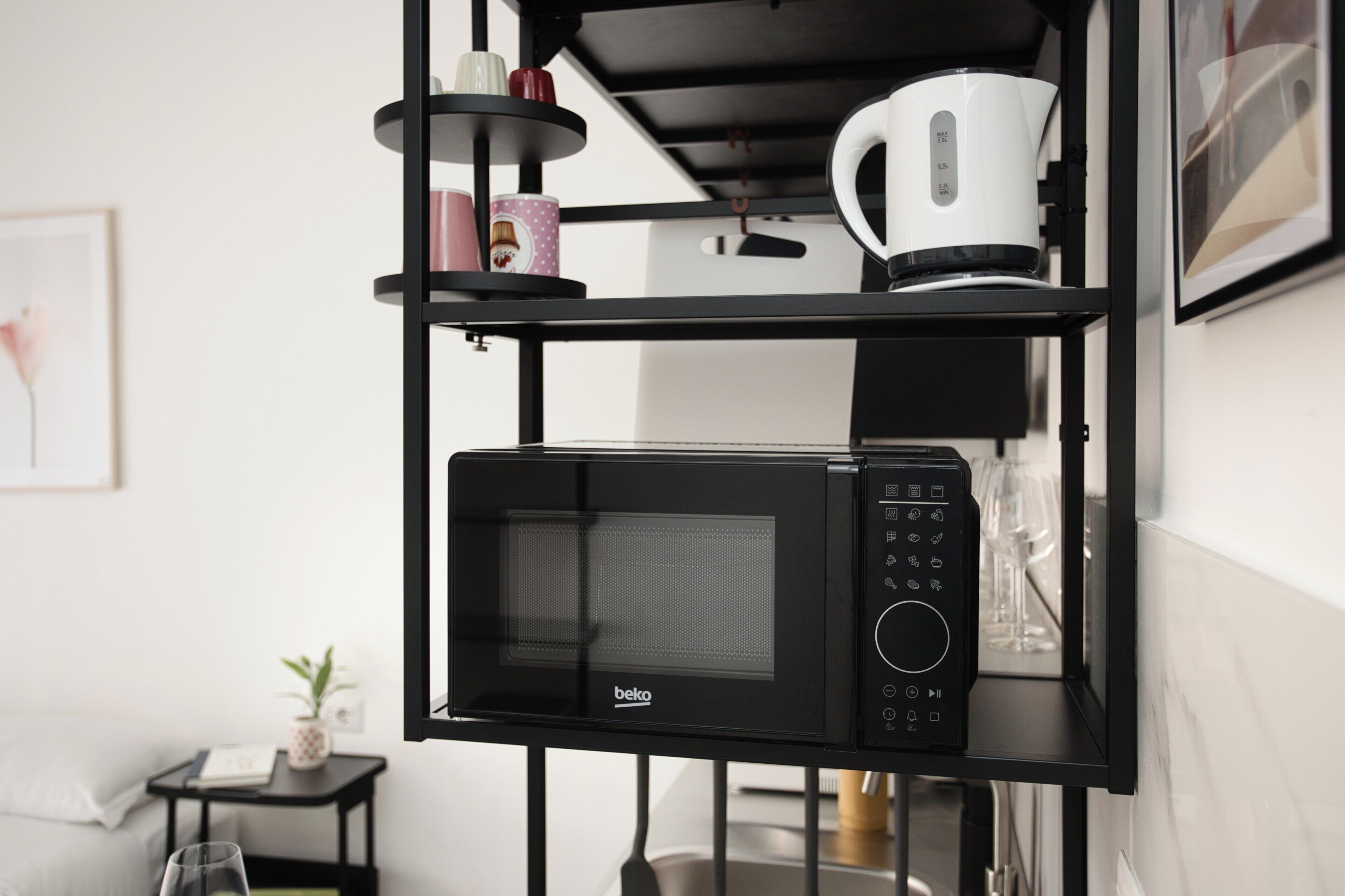 Studio, 1 lit double, balcon | Cuisine privée | Réfrigérateur, micro-ondes, plaque de cuisson, bouilloire électrique
