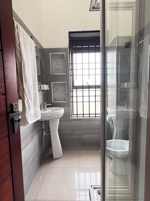 Towels, soap, toilet paper