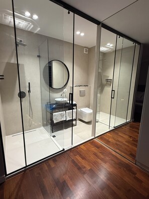 Baignoire à remous, séchoir à cheveux, serviettes fournies, savon