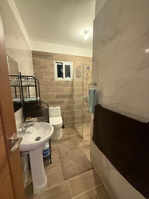 Towels, soap, toilet paper