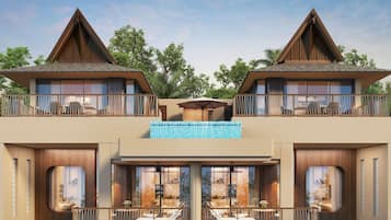 Suite, 2 chambres, vue mer | Literie de qualité supérieure, couette en duvet d'oie