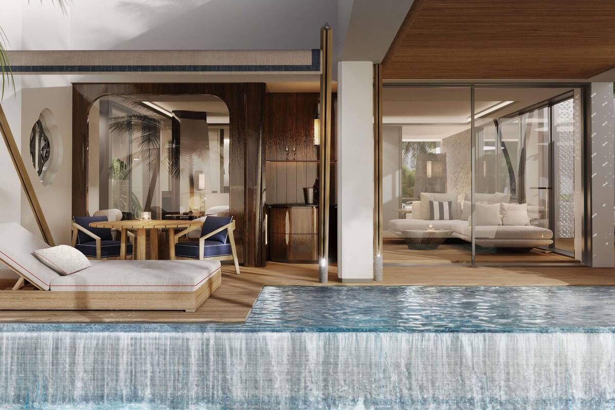 Suite Exécutive, 1 très grand lit, piscine privée, vue mer | Mini-bar avec articles gratuits, coffres-forts dans les chambres