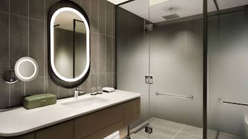 Hair dryer, bathrobes, slippers, bidet