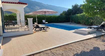 Two bedroomed villa, each with balcony and ensuite, a private pool, and BBQ.