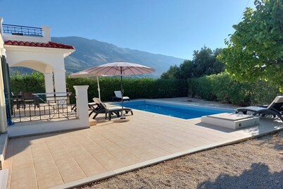 Two bedroomed villa, each with balcony and ensuite, a private pool, and BBQ.