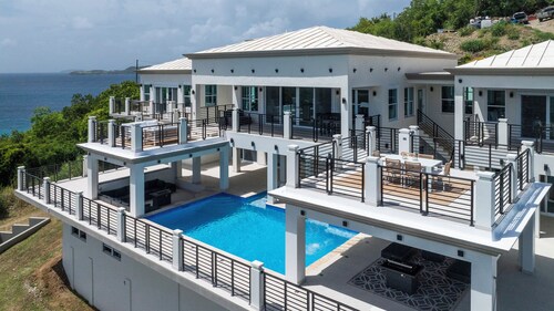 Brand New Luxury 8BR Villa on St. Thomas with Ocean Views, Waterfall Pool & More