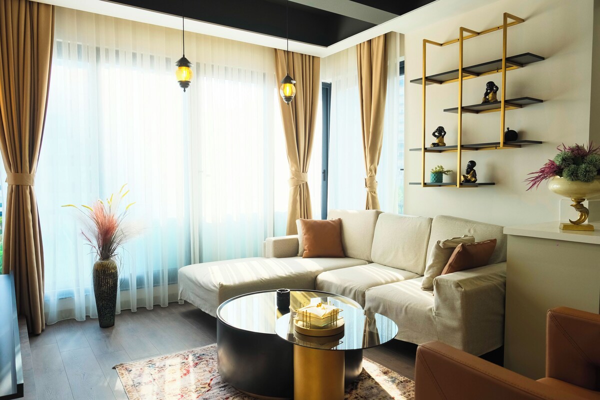 อพาร์ทเมนท์สำหรับครอบครัว, ระเบียง, วิวเมือง | บริเวณนั่งเล่น