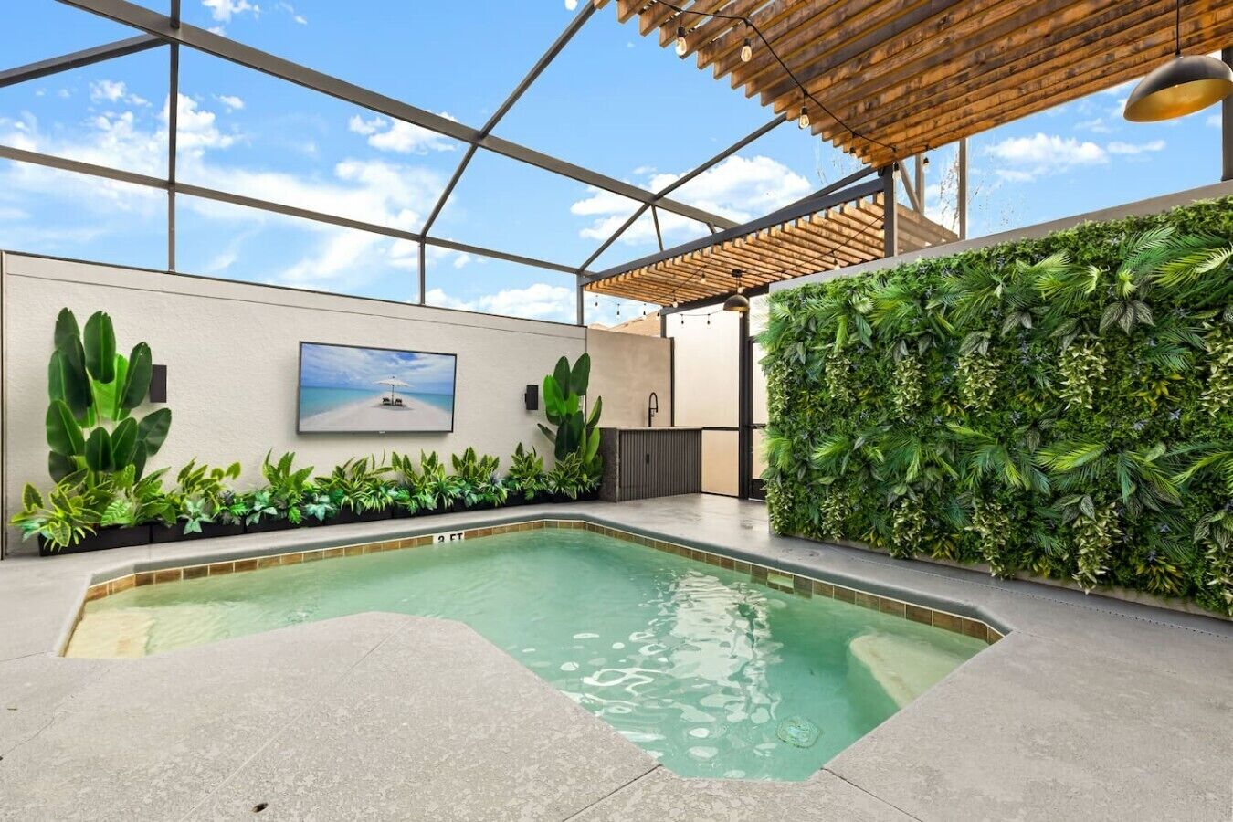 Piscine extérieure, piscine chauffée