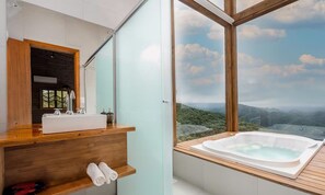 Basic Chalet | Bathroom - Linda cabana com jacuzzi VST013 (Anitapolis)