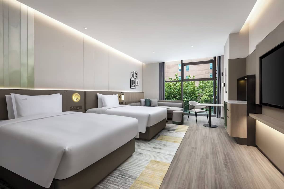 Chambre Premium, 2 lits doubles, vue ville | Literie de qualité supérieure, couette en duvet d'oie