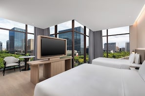 Premium bedding, down duvets, in-room safe, desk