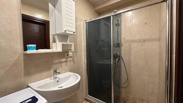 Classic Studio, Balcony, Sea View | Bathroom | Bathtub, hair dryer, towels, soap