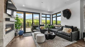 TV, fireplace, stereo