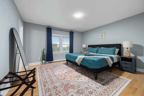 3 bedrooms, iron/ironing board, travel cot, WiFi