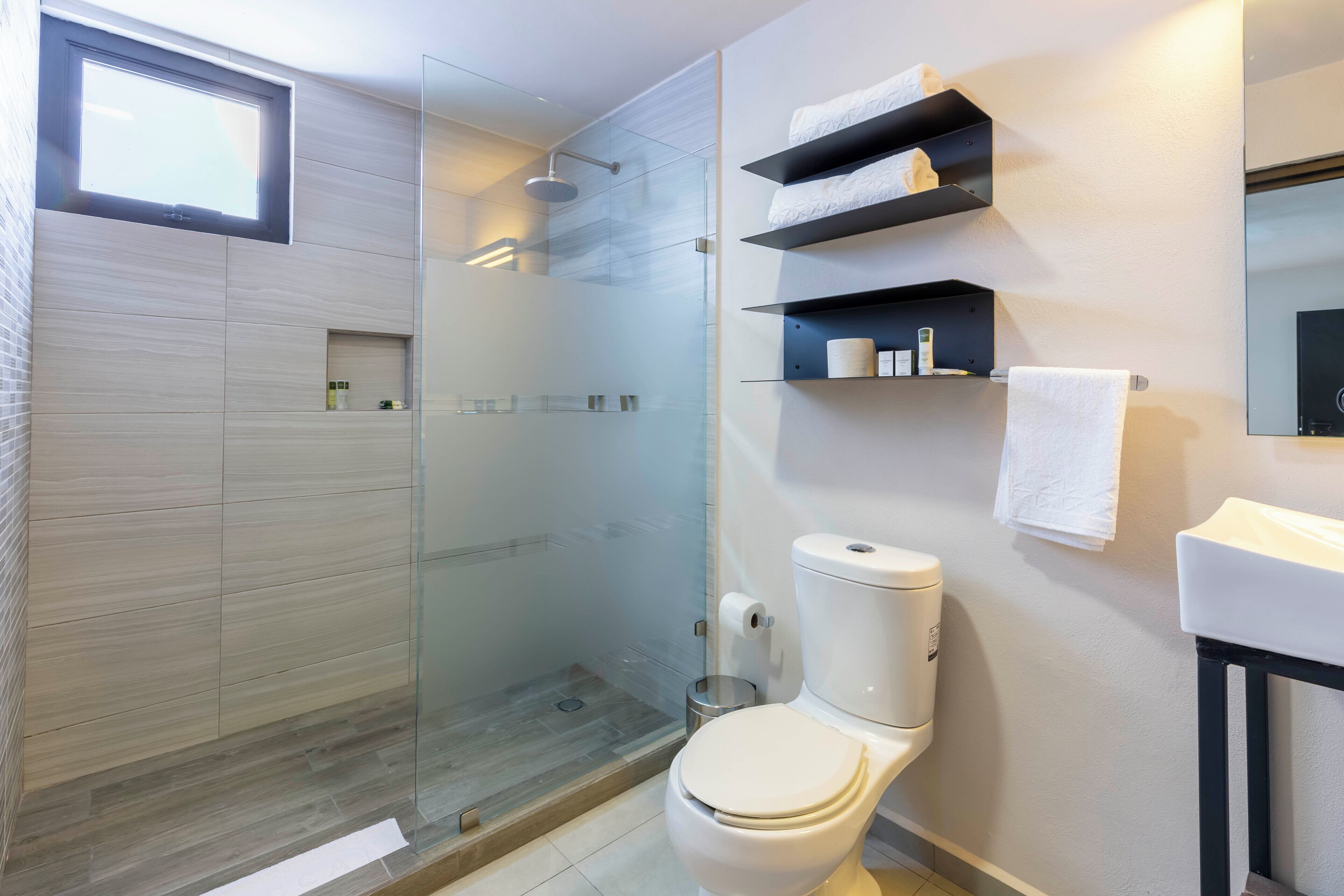 Deluxe-ullakkohuoneisto | Kylpyhuone | Suihku, saippua, sampoo, vessapaperi