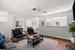 House, Multiple Beds, Pool Access, Pool View (31178 park ridge dr) | Living area | Fireplace - Brooksville Oasis! 3 Bedroom, Heated Pool Home (Brooksville)