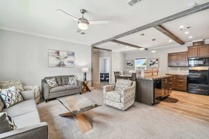 House, Multiple Beds, Pool Access, Pool View (10043 Collingwood) | Living area | Fireplace - 2 Bed Cozy Home, Dade City, Pickle Ball (Dade City)