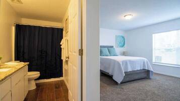 3 bedrooms, individually decorated, individually furnished, bed sheets