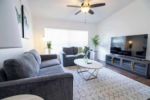 House, Multiple Beds, Patio, Garden View (37135 Grassy Hill ) | Living area | 42-inch flat-screen TV with digital channels