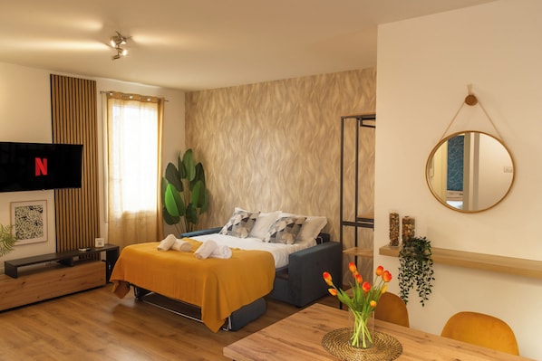 1 chambre, fer et planche à repasser, Wi-Fi, draps fournis