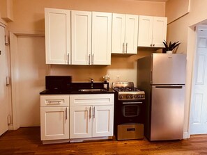 Microwave, oven, stovetop, paper towels