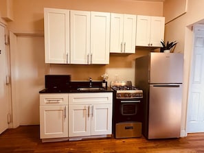 Microwave, oven, stovetop, paper towels