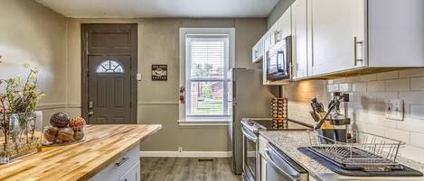 Microwave, stovetop, dishwasher