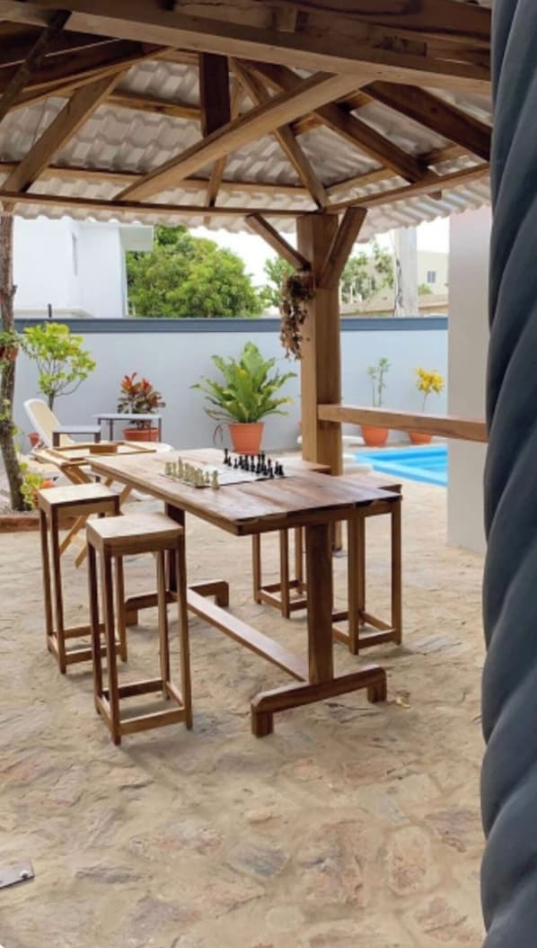 Outdoor dining - Villa Mamá Carmen - Bring Your Family / Close to Beaches and Tourist Attractions (Cabrera)